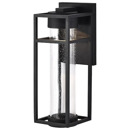 Nuvo Ledges 6W LED Medium Wall Lantern - Matte Black / Clear Seeded Glass 62/1612